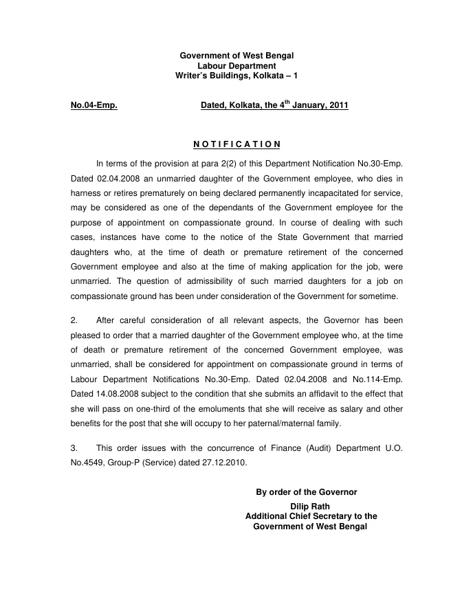 Appointment on Compassionate Ground – PDF