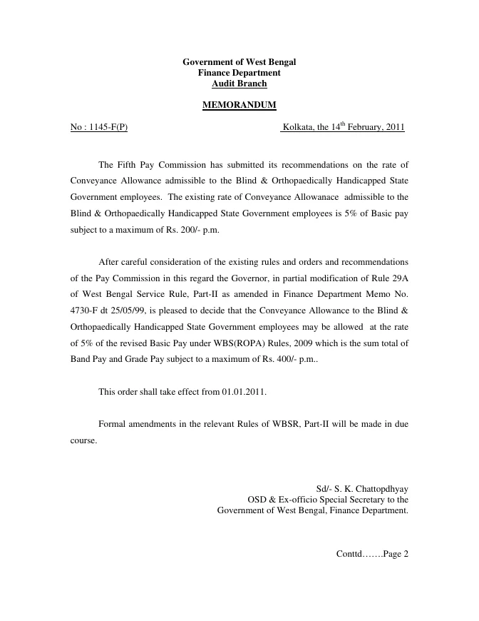 West Bengal Services (Revision of Pay and Allowance) Rules, 2009 – PDF