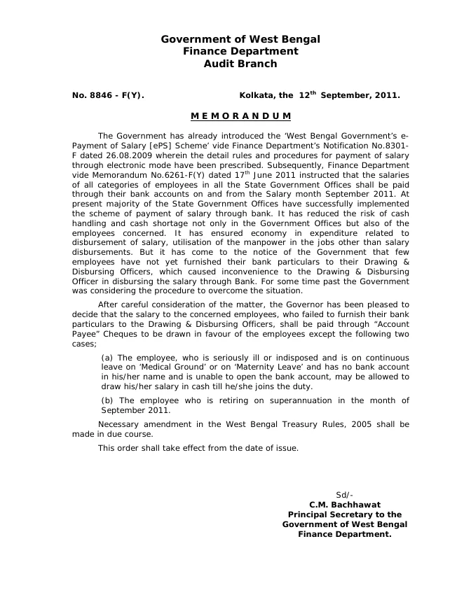 Payment of Salary through A/c Payee Cheque – PDF