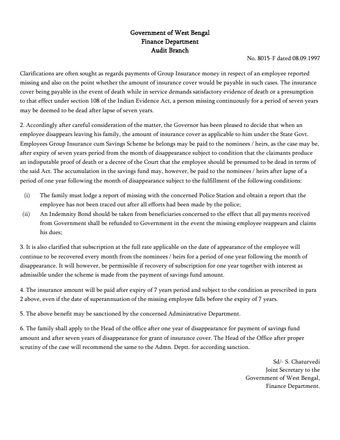 Disappearance of Government Employee – PDF