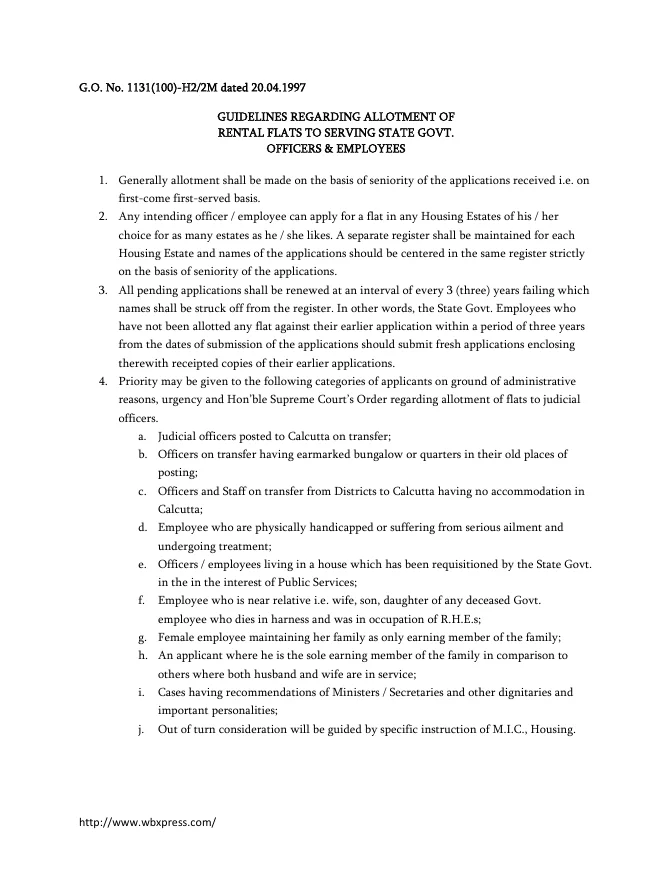 Allotment of Government Accommodation – PDF