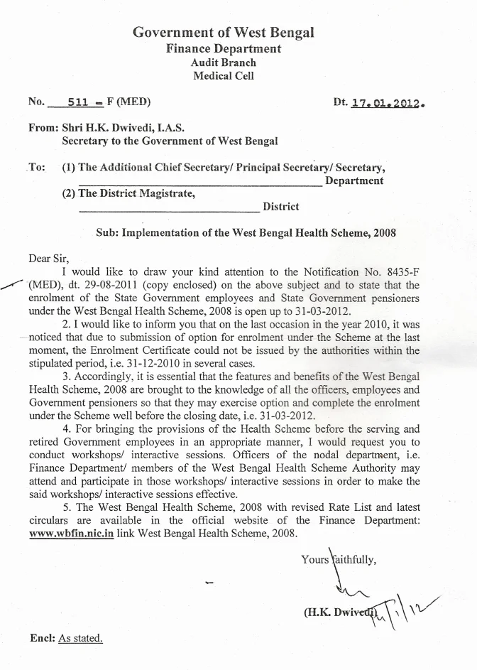 Implementation of West Bengal Health Scheme, 2008 – PDF