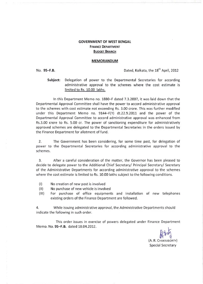 Delegation of Power to Departmental Secretaries – PDF