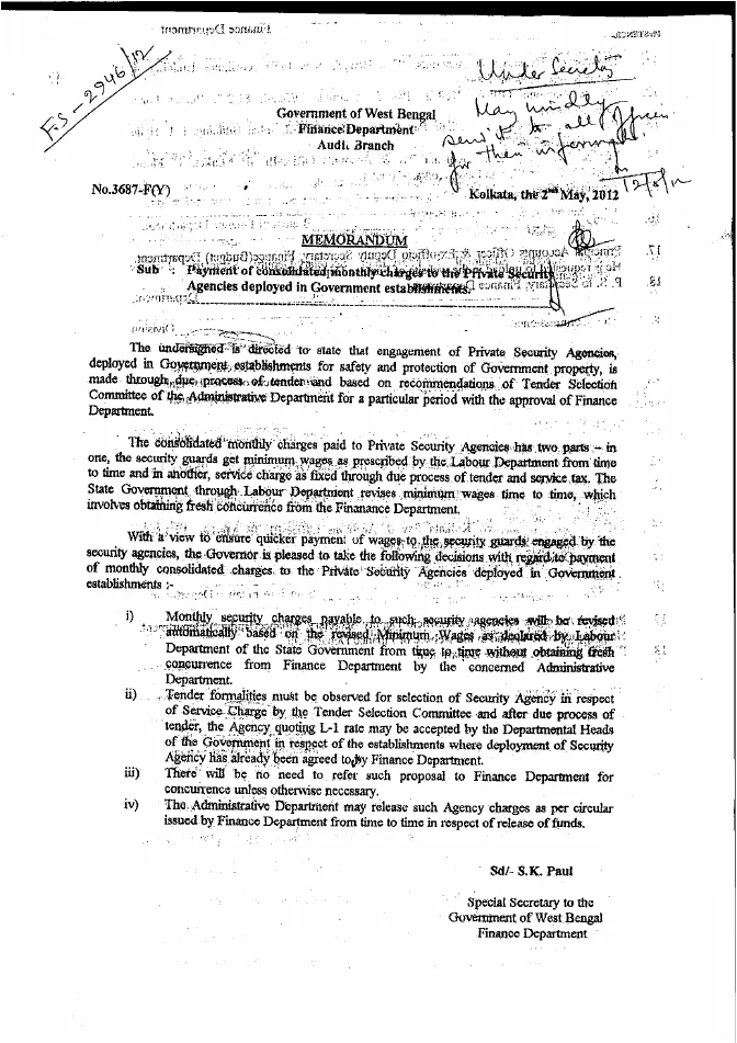 Revised Minimum Wages to Private Security Agency – PDF