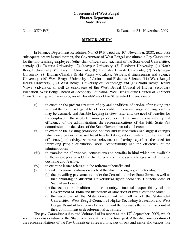 Revision of Pay Scales of Stenographers in West Bengal – PDF