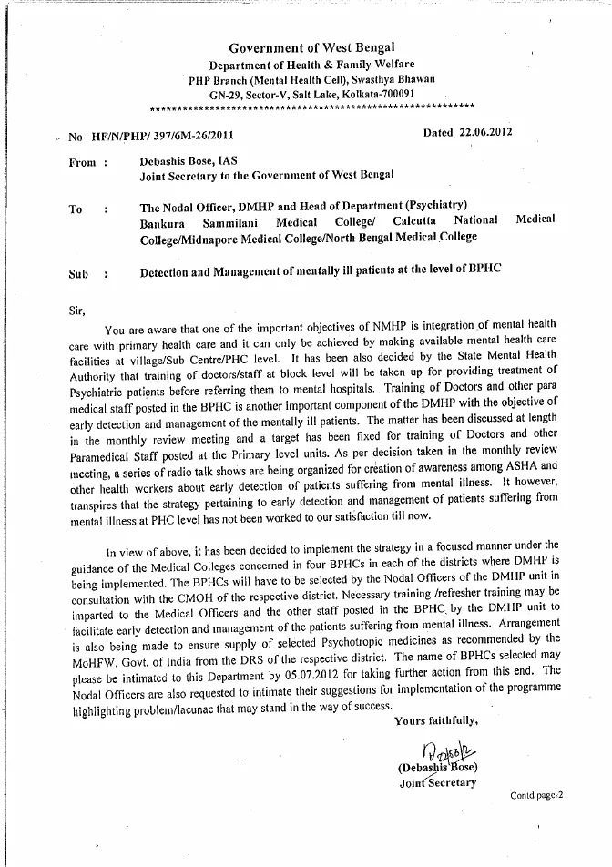 Detection and Management of Mentally ill Patients at BPHC – PDF