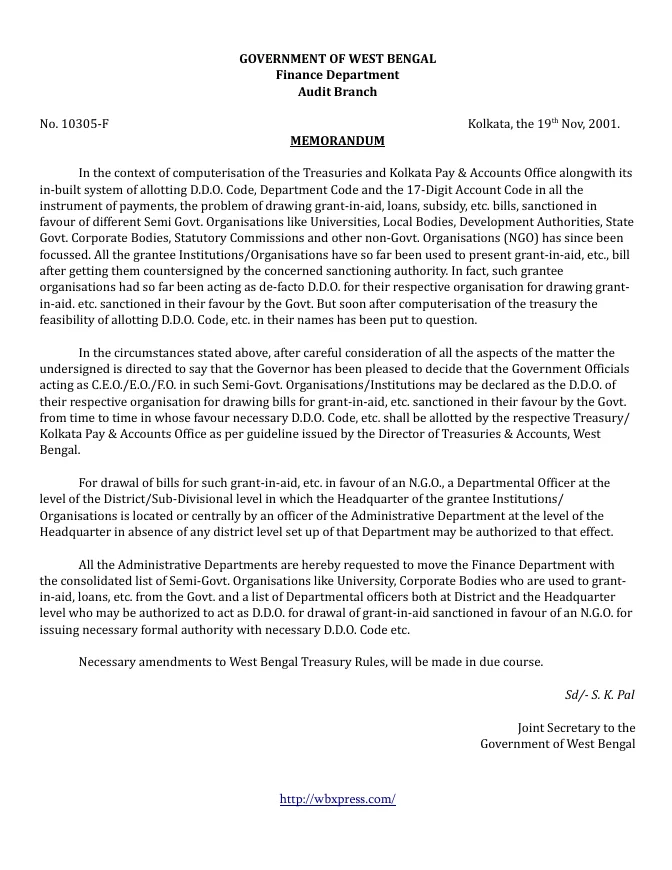 West Bengal Treasury and Finance Rules – PDF