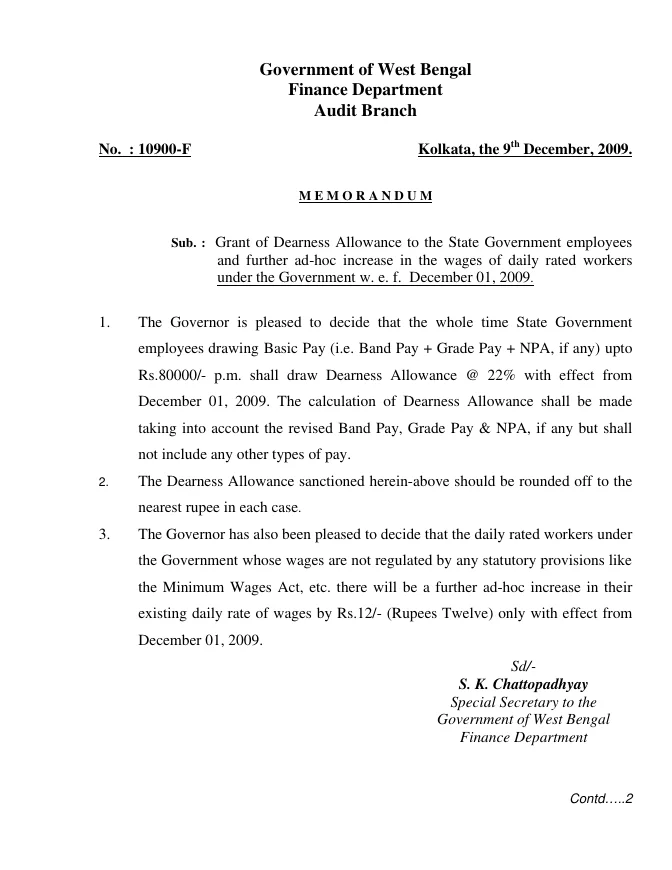 West Bengal Service Matters – Financial Benefits – PDF