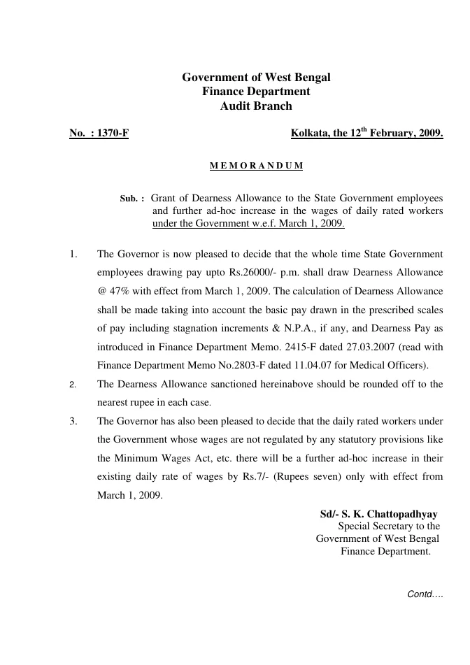 West Bengal Service Matters – Financial Benefits – PDF