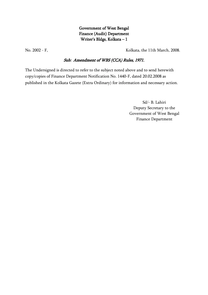 West Bengal Service Matters – Rules Linked – PDF