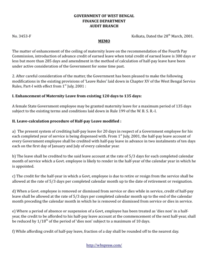 West Bengal Service Matters – Rules Linked – PDF