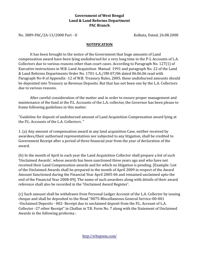 West Bengal Treasury and Finance Rules – PDF