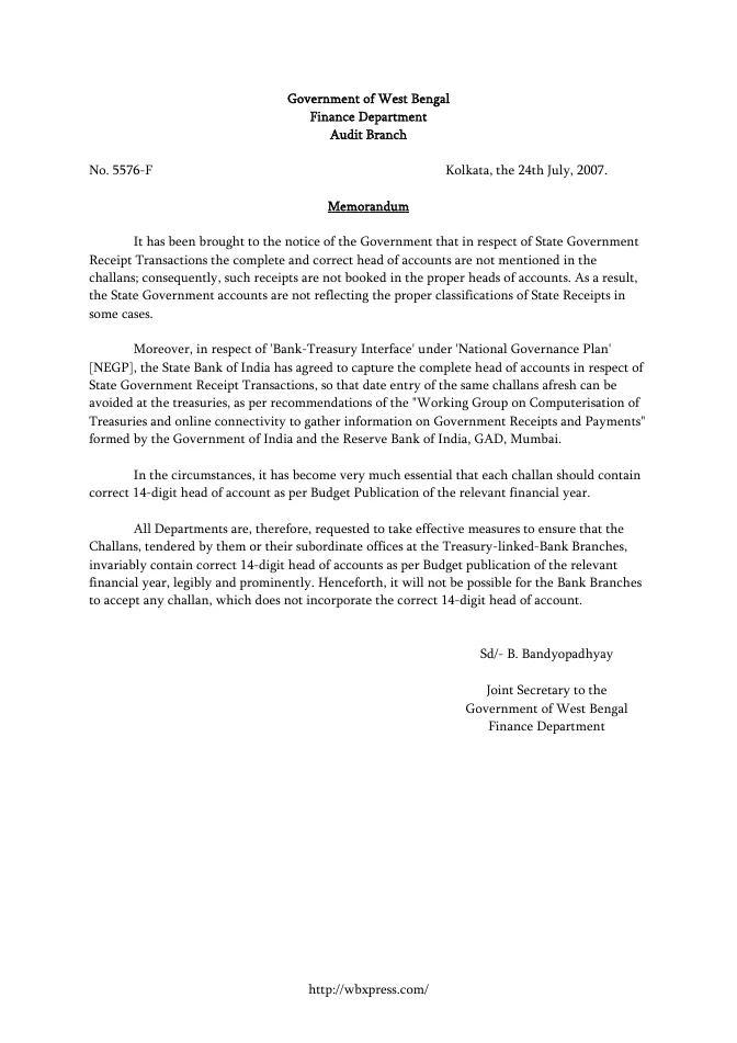 West Bengal Treasury and Finance Rules – PDF