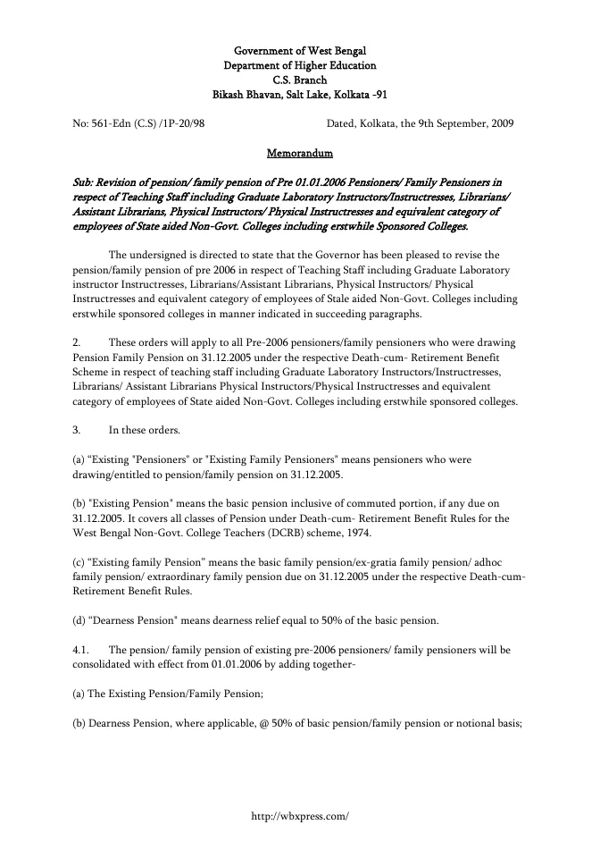 Higher Education Department, Government of West Bengal – PDF