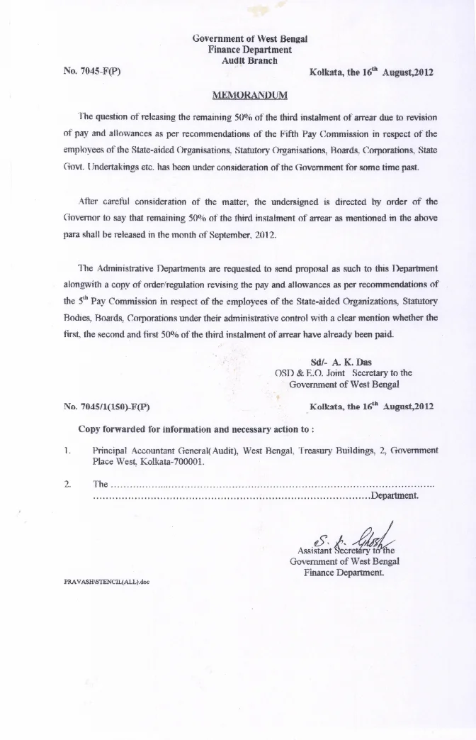 Final 50% Arrear Payment to Other than State Govt. Employees – PDF