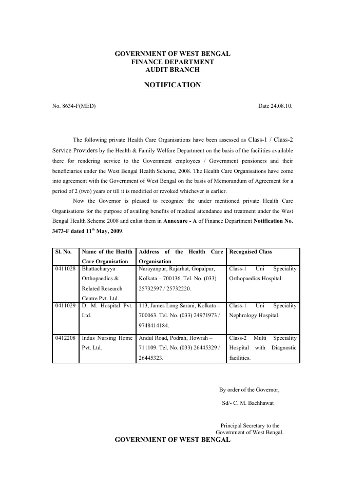 West Bengal Health Scheme, 2008 – PDF