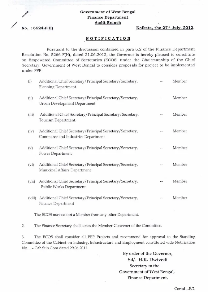 Empowered Commitee of Public Private Partnership – PDF