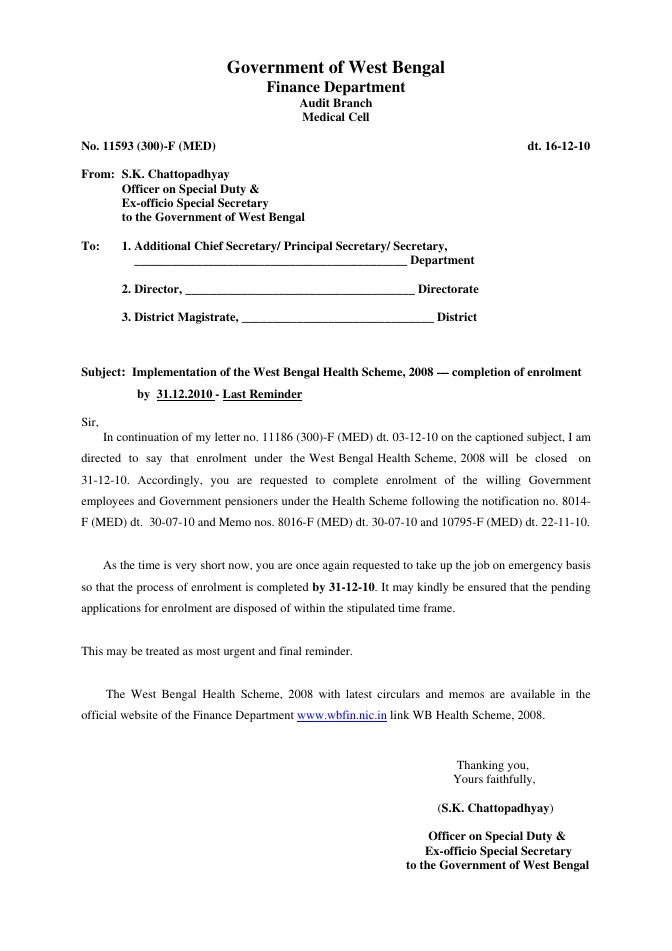 West Bengal Health Scheme, 2008 – PDF