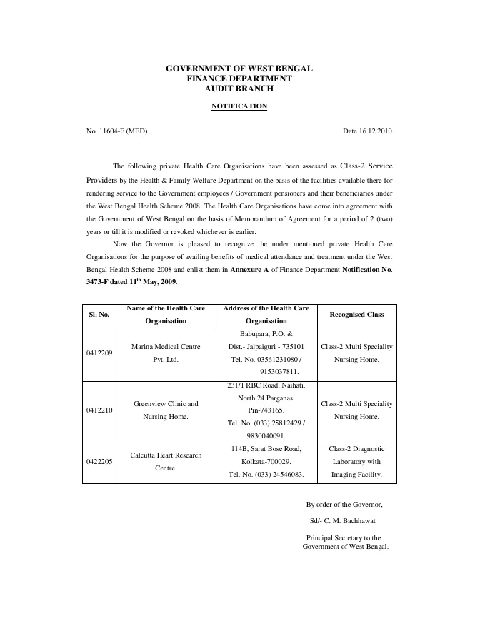 West Bengal Health Scheme, 2008 – PDF