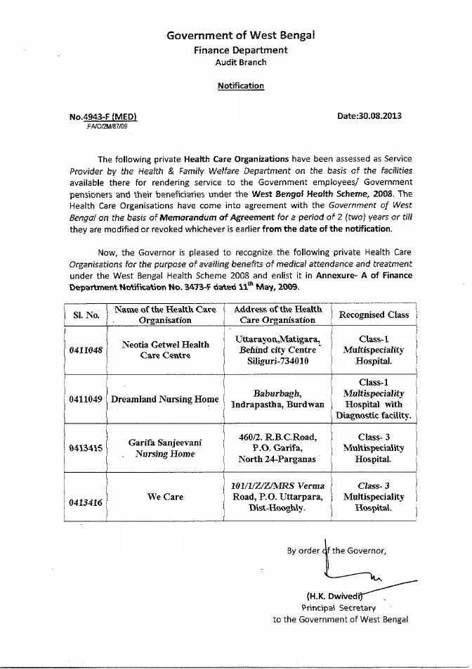 West Bengal Health Scheme, 2008 – PDF