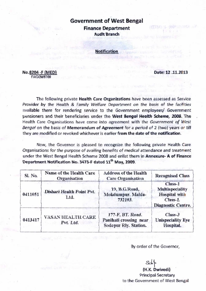 West Bengal Health Scheme, 2008 – PDF