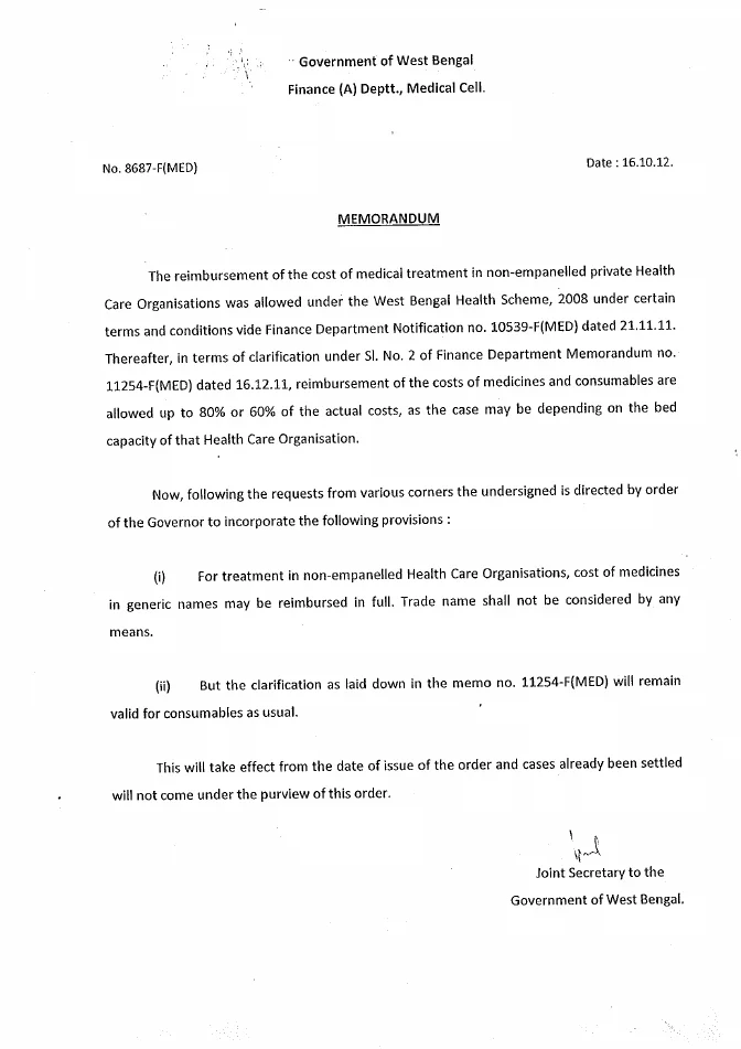 West Bengal Health Scheme, 2008 – PDF