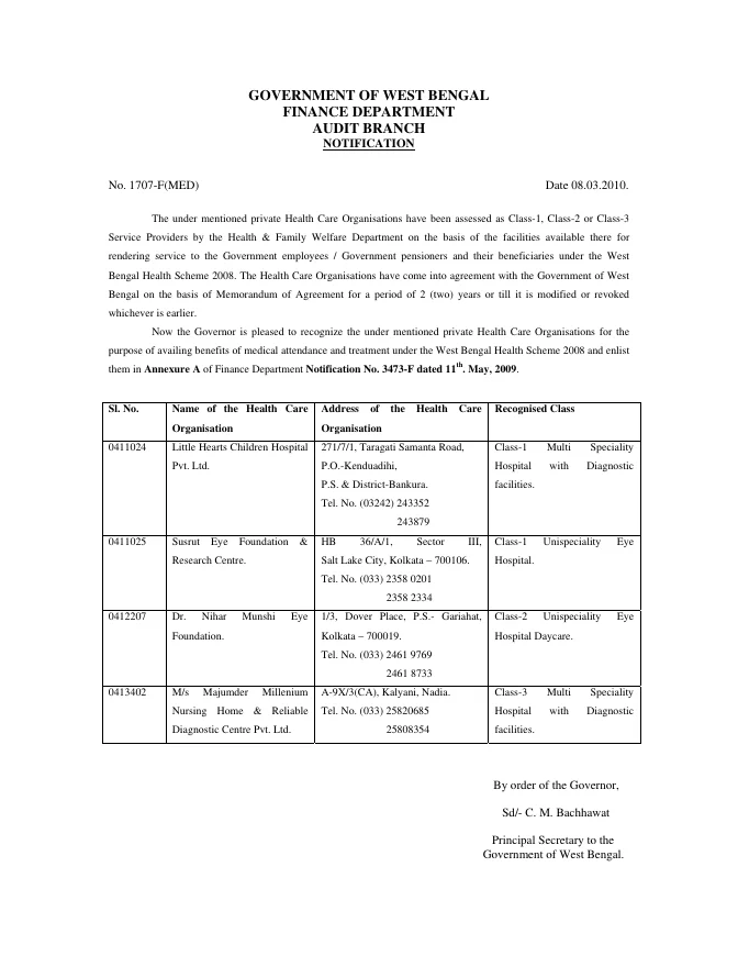 West Bengal Health Scheme, 2008 – PDF