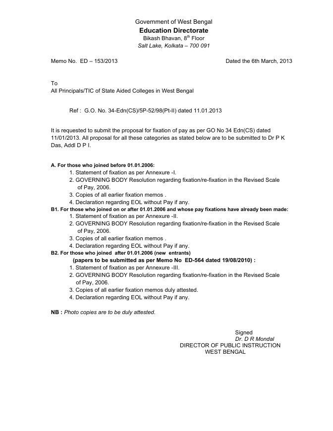 Fixation of Pay of all Principals/ TIC – PDF