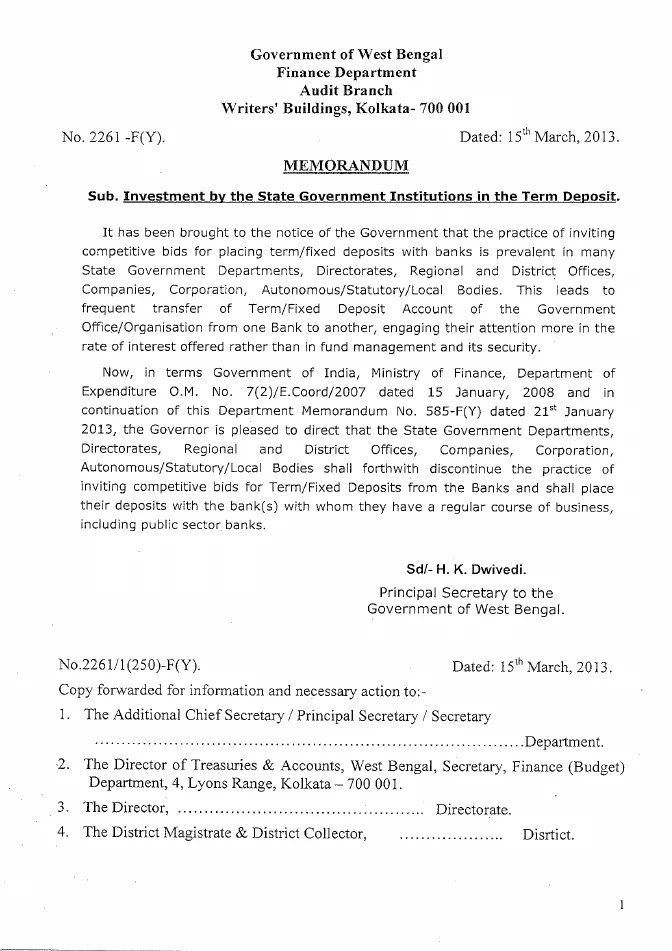 Investment in Term Deposit by State Government Institution – PDF