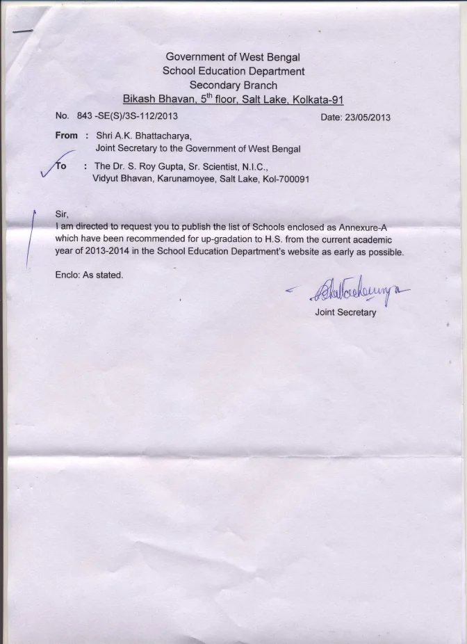 List of Schools recommended for Up-gradation to H.S. from academic year 2013-14 – PDF