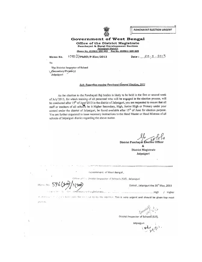 Training regarding Ensuing Panchayat General Election, 2013 – PDF