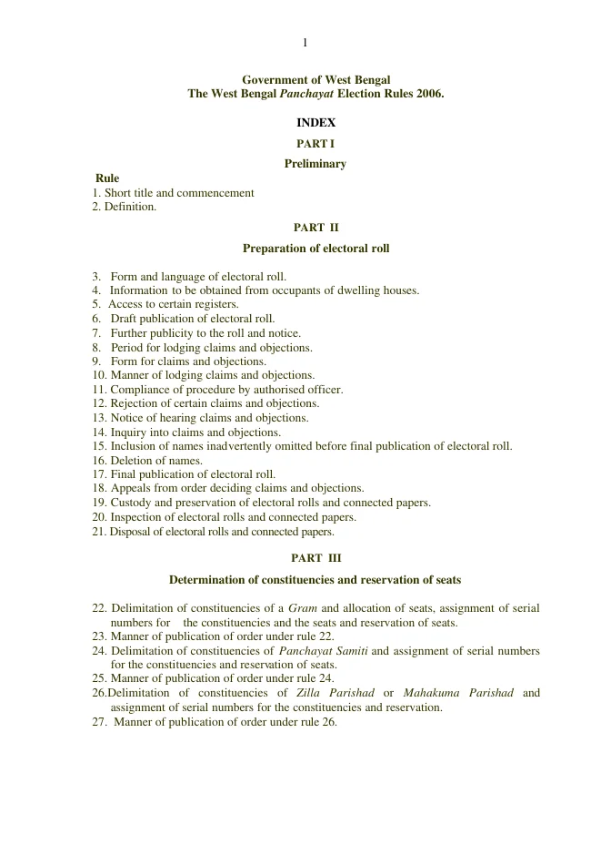 Panchayat Election Acts, Rules, Guidelines, Forms – PDF