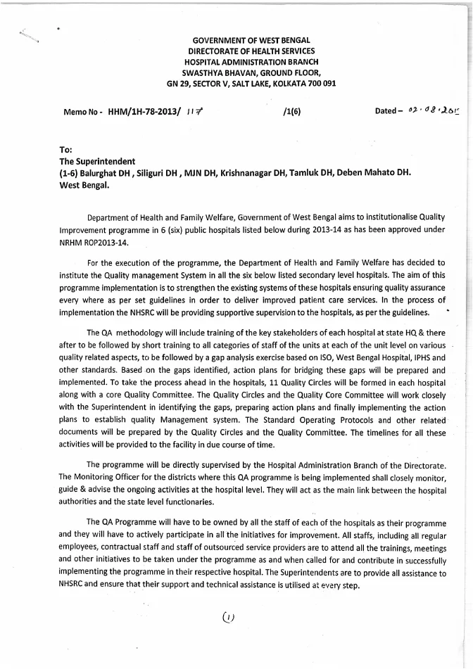 Quality Assurance Programme in 6 District Hospitals – PDF