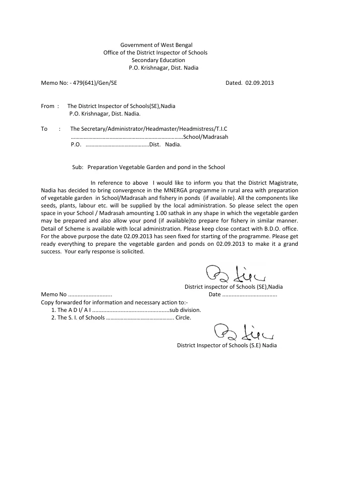 Preparation of Vegetable Garden and Pond in School – PDF