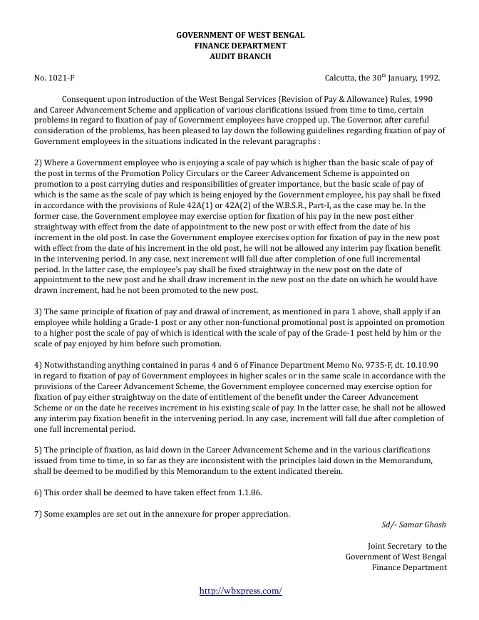 Career Advancement Scheme – PDF