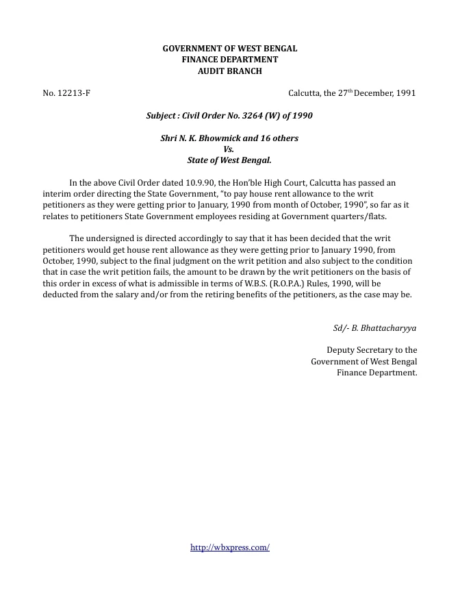 House Rent Allowance – PDF