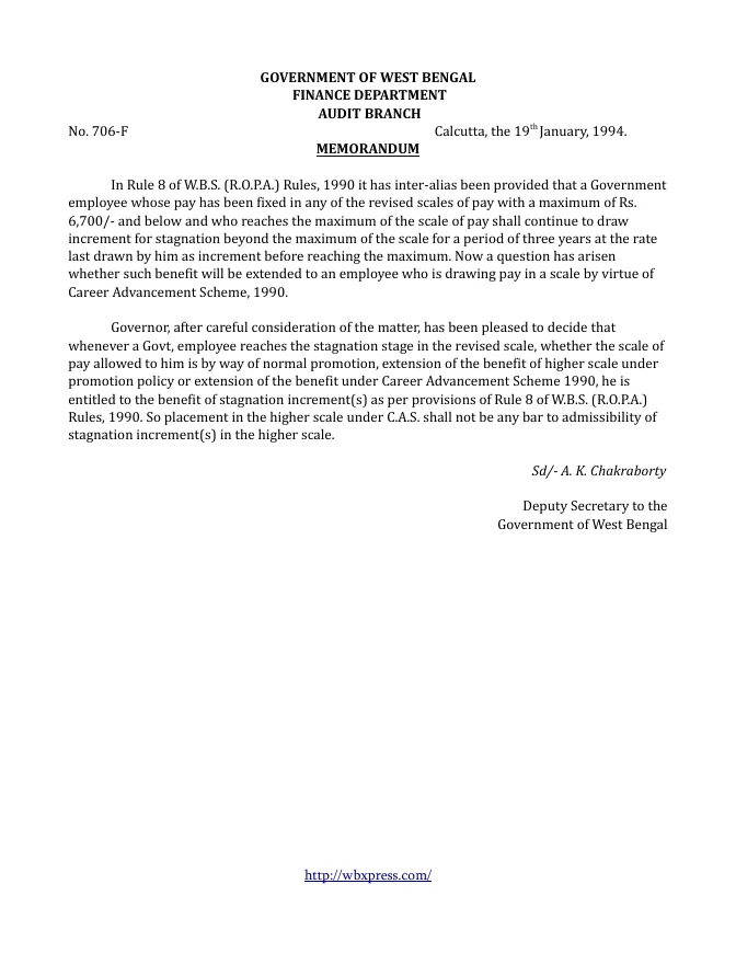 Career Advancement Scheme – PDF