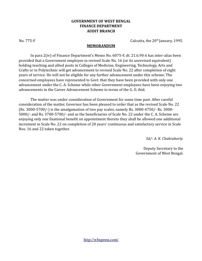 Career Advancement Scheme – PDF