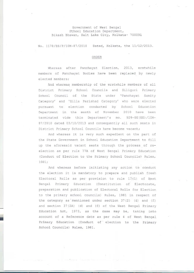 Publication of Electoral Rolls for Election of Primary School – PDF