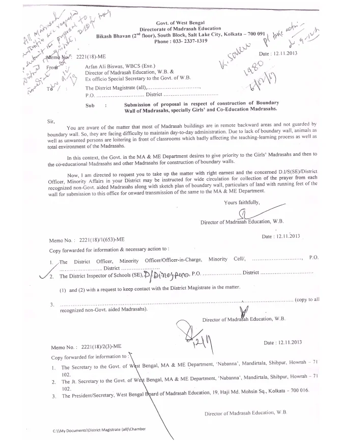 Construction of Boundary Wall of Girls/ Co-Education Madrasahs – PDF