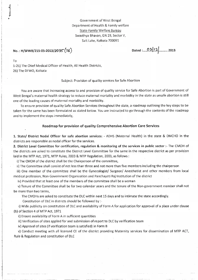 Provision of Quality Services for Safe Abortion – Maternal Health Strategy – PDF