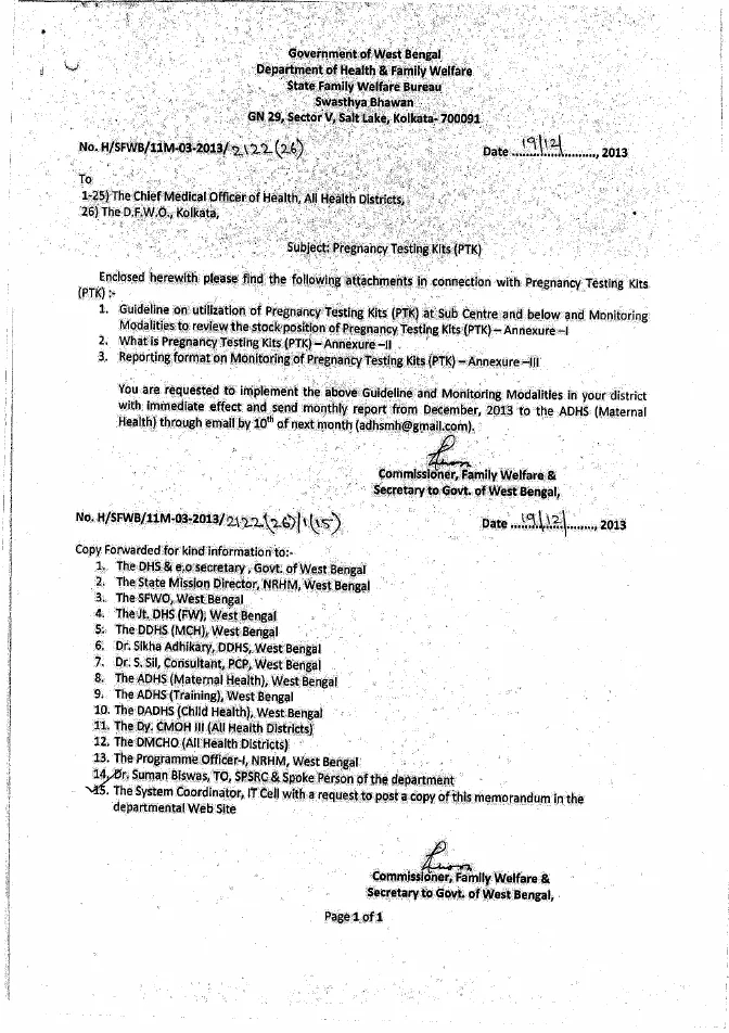 Guideline on Utilization of Pregnancy Testing Kit at Sub-center – PDF