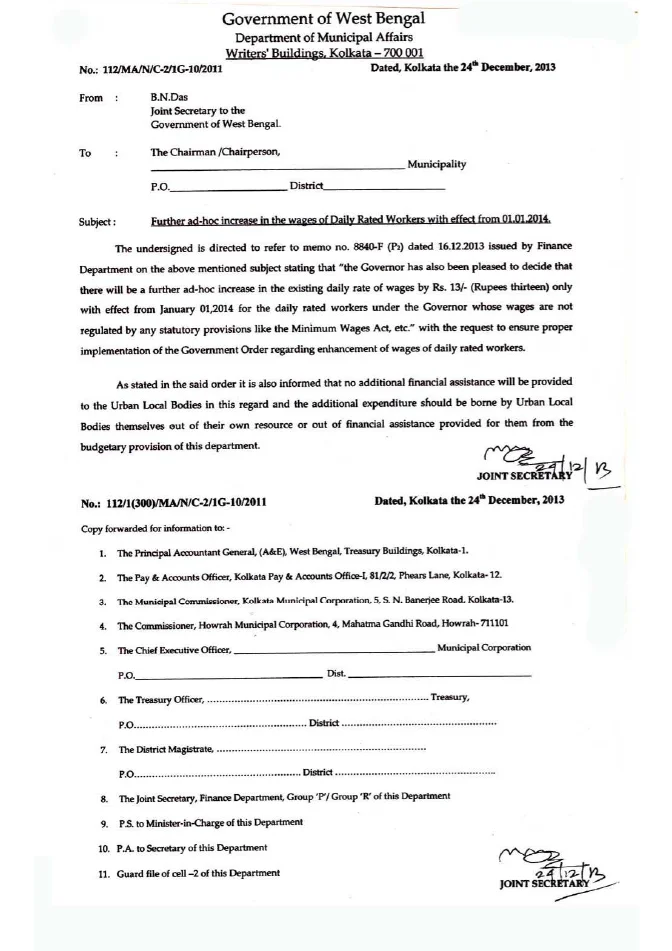Further Ad-hoc increase in Wages of Daily Rated Workers, 2014 – PDF