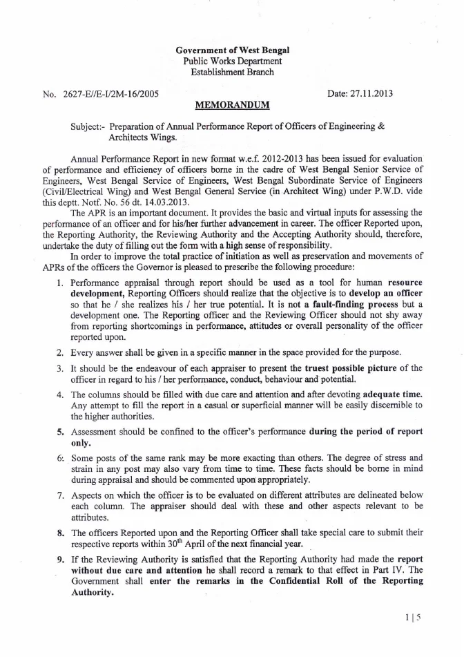 Annual Performance Report of Engineers and Architects of PWD – PDF