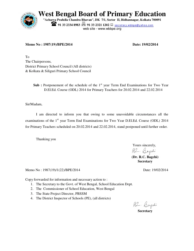 Postponement of Examination for D.El.Ed Course (ODL), 2014 – PDF