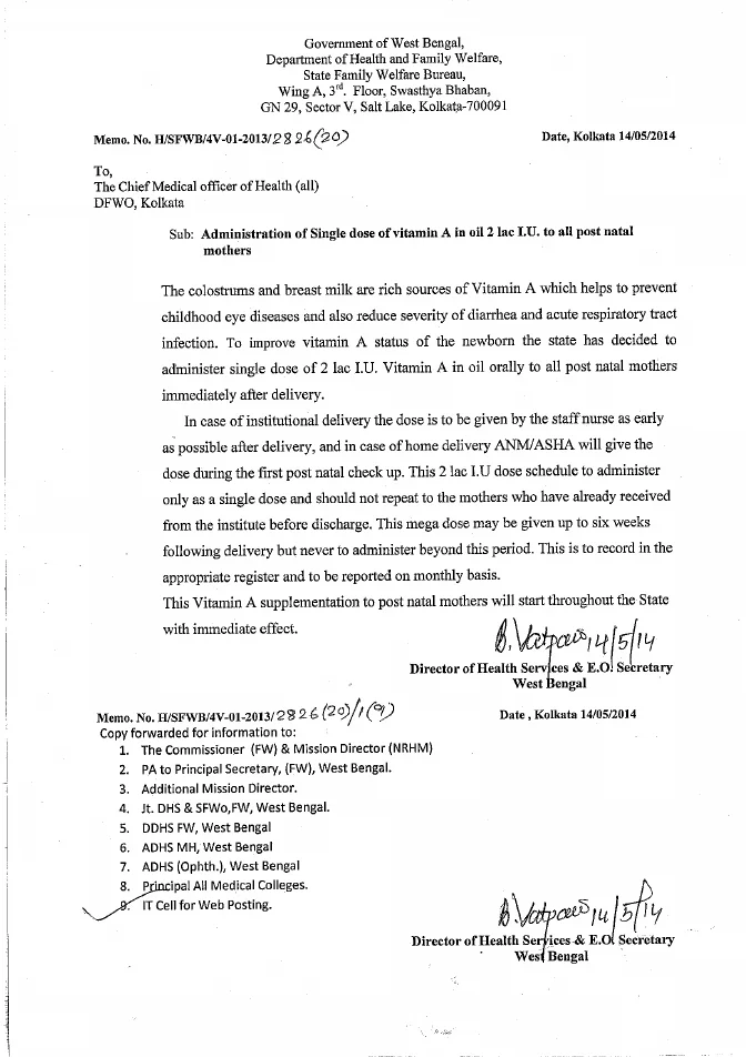 Single Dose of Vitamin A to all Post Natal Mothers – PDF