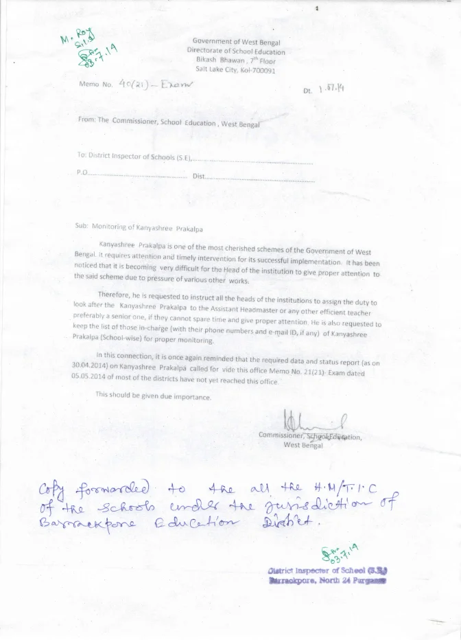 Monitoring of Kanyashree Prakalpa (School-wise) – PDF