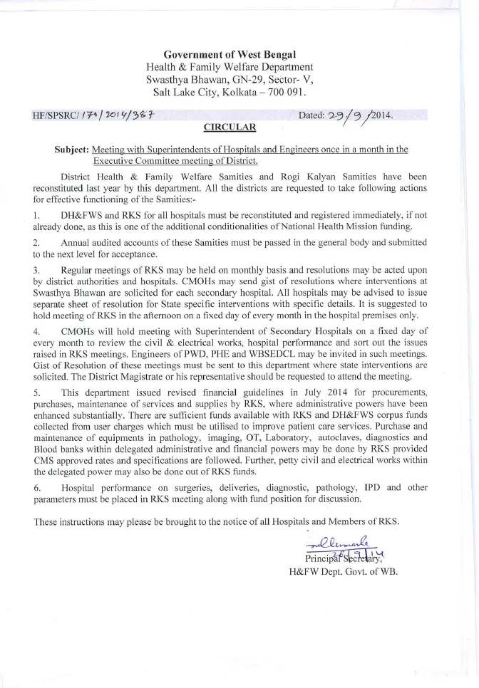 Executive Committee Meeting for DH&FWS and RKS in Districts – PDF