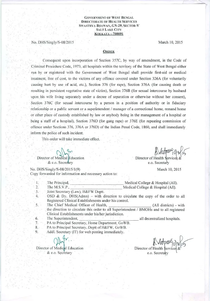 Free of Cost Medical Treatment for Victims of Court – PDF