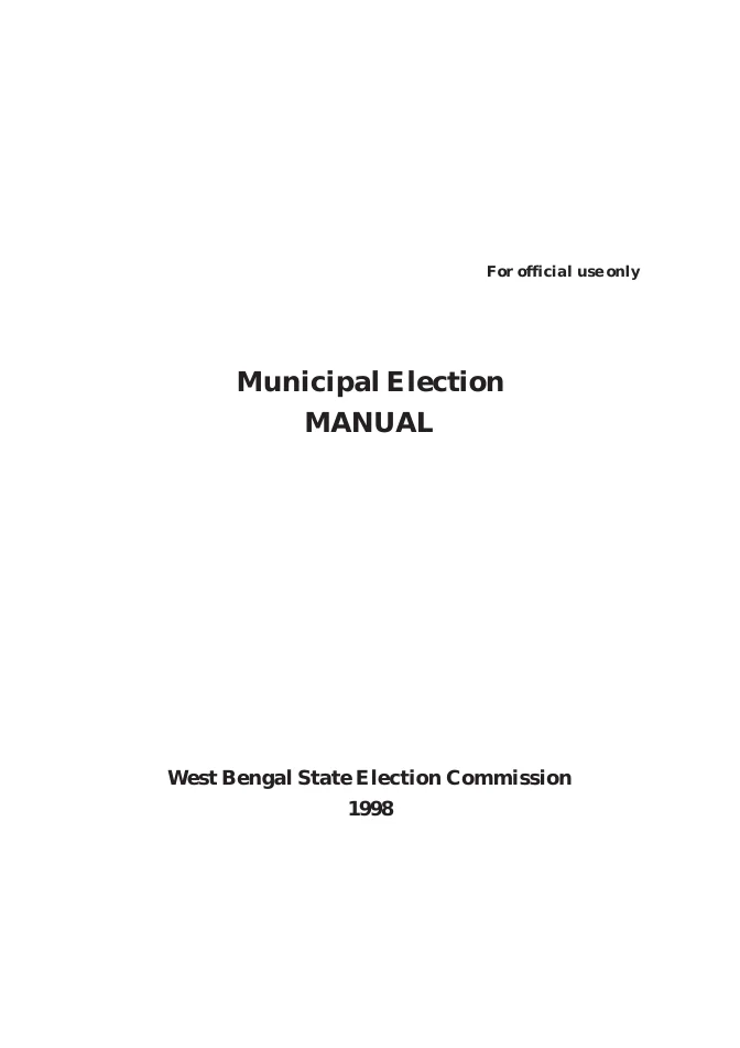 Municipal Election Manual by State Election Commission – PDF